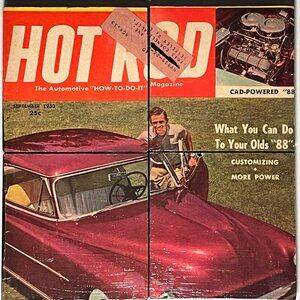 Hot Rod Magazine Cover as Drink Coasters Oldsmobile 88 Real Cover September 1952